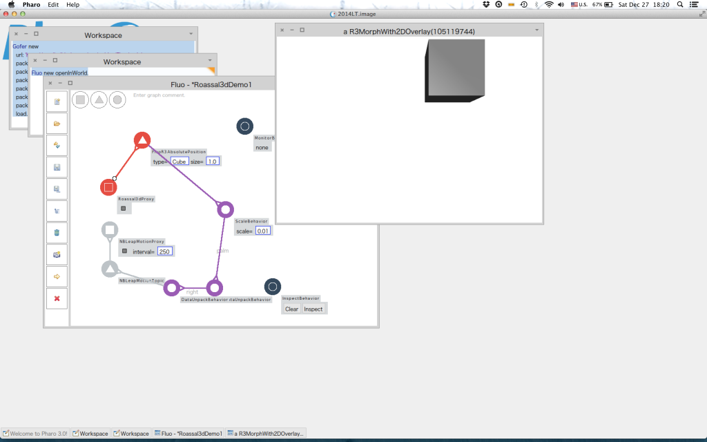 LeapMotion to Roassal3d